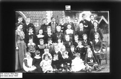 1900abt Bulmer School Miss May and class