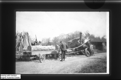 Sawing with traction engine066