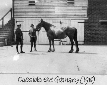 Goldingham outside the granary 1915